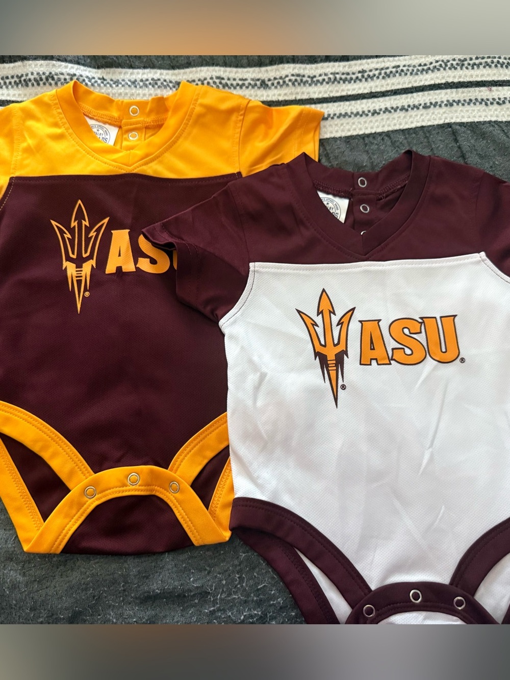 Infant Arizona State Sun Devils Short-Sleeve One-Piece Bodysuits - Maroon & Gold